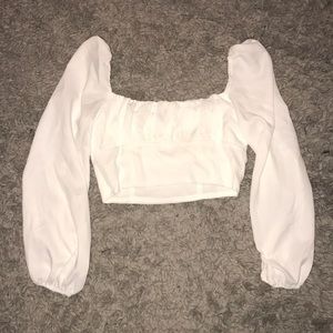 Princess Polly White Balloon Sleeve Top